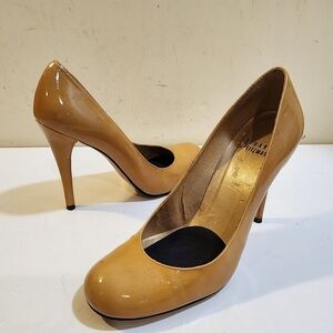 STUART WEITZMAN Women's Patent Leather High Heels Cream Shoes size 8